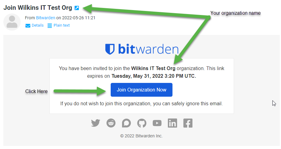 Starting with Bitwarden through Wilkins IT Email